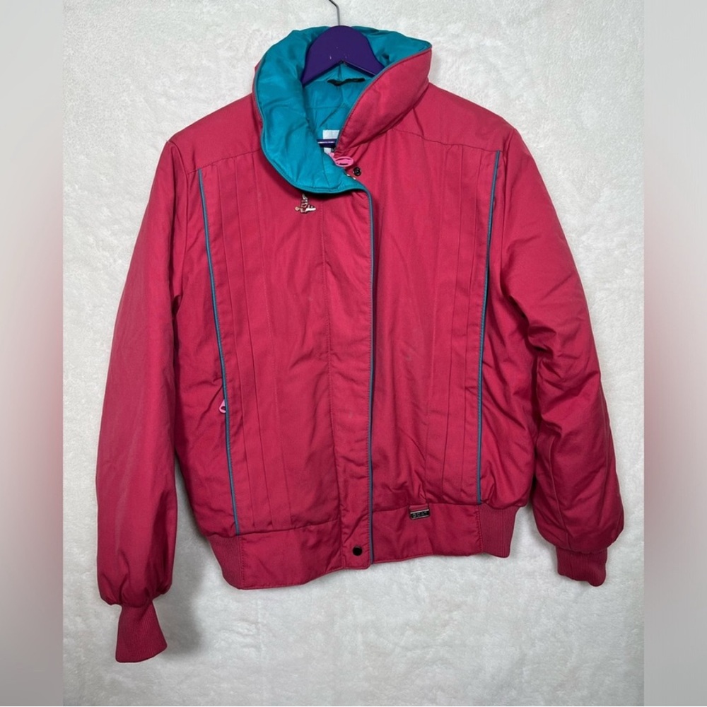 Vintage Mountain Goat by White Stag Pink Blue Insulated Jacket Size Large